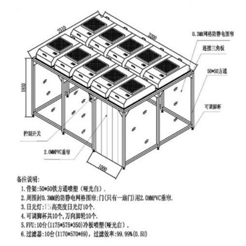 定 制无尘室层流罩洁净棚工程 百级无尘车间洁净棚