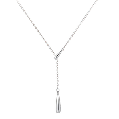 极细水滴纯银锁骨链韩国设计师款