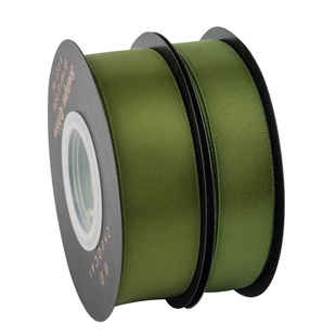 苔藓绿丝带纯色手工DIY蝴蝶结装饰缎带鲜花花艺包装绑带双面绸带