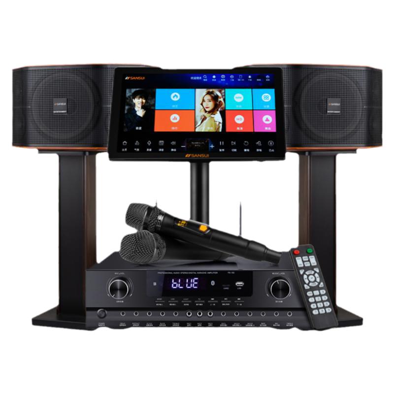 山水FK101家庭ktv家用K歌影院卡拉OK点歌一体机音响唱歌套装音箱