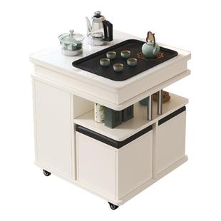 实木茶桌家用茶几可移动小茶车一体式电磁炉客厅功夫茶具岩板茶台