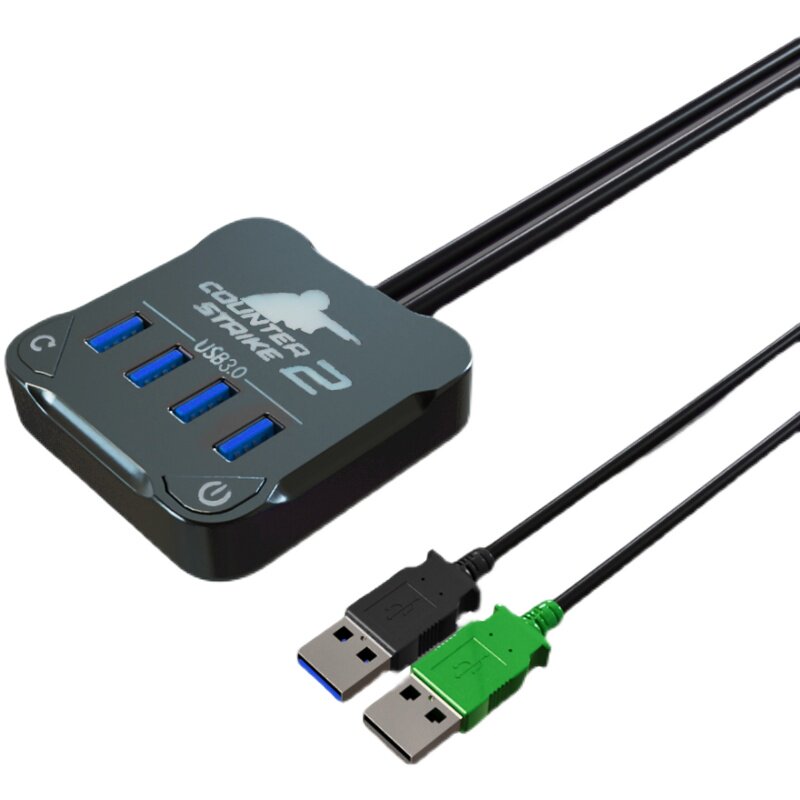森亿龙电脑桌面开关USB3.0外接扩展4口网咖台式外置开关开机重启
