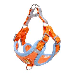 反光胸背带背心式狗狗牵引绳舒适不勒脖中小型犬防挣脱遛狗绳狗链