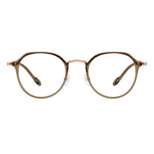 超轻冷茶色近视眼镜框女纯钛可配度数镜片方圆脸配防蓝光小框镜架