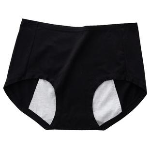 雅鹿生理内裤女纯棉月经期防漏大姨妈例假安全裤黑色卫生裤头女士