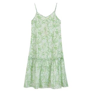 SANI商场同款2026早秋显瘦气质吊带V领清新碎花连衣裙女度假长裙