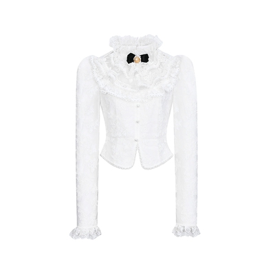 荷叶边lefame洛可可蕾丝上衣