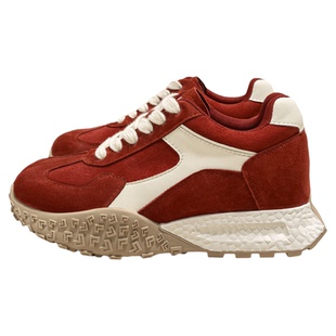 厚底德训鞋女2026新春新款红色鞋子百搭内增高女鞋软底休闲运动鞋