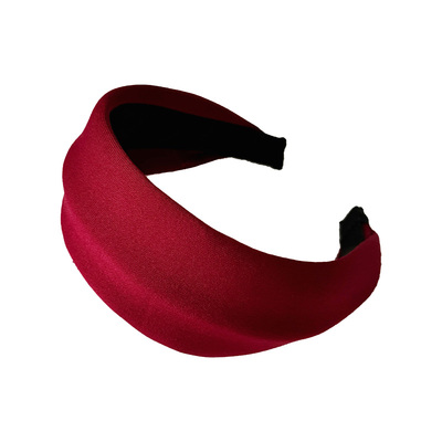 显白红色宽边发箍女洋气时尚头箍