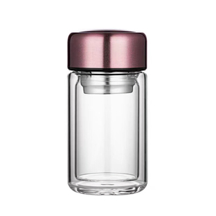 迷你小水杯双层玻璃杯耐热精致可爱男女便携防烫小容量口袋杯定制