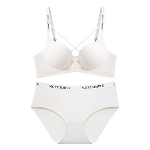 显大内衣女加厚4CM馒头杯聚拢小胸上托收副乳性感纯欲文胸罩套装