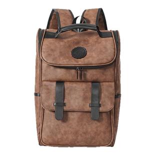 复古双肩包男通勤商务男士皮包皮质书包大容量女电脑旅行背包男款