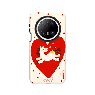 MASFEIL × 福运小马适用华为Mate60Pro手机壳磁吸带支点支架新款mt80pormax+新年套红色Lo8高级感70女全包