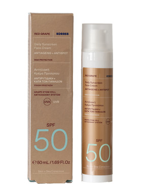 希腊直邮korres珂诺诗 红葡萄日常不油腻防晒霜SPF50抗老化50ml