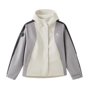 骆驼蛟龙冲锋衣三合一女装2025款秋冬夹克外套户外软壳短款登山服