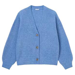 日单保暖毛衣外套罗纹针织混纺胖妹妹大码V领长袖宽松开衫女上衣