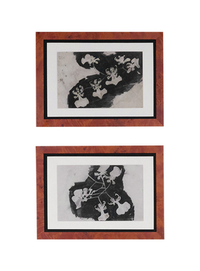 蝴蝶兰植物手稿中古风卧室墙挂画