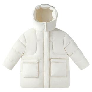 安奈儿童装男童女童中长款羽绒服冬新款宽松保暖防风厚款