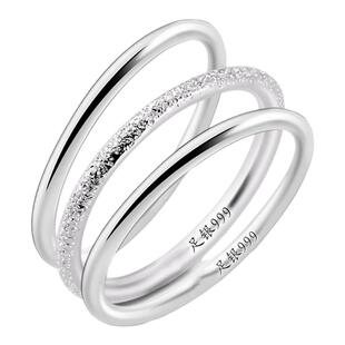 999足银古法戒指女个性简约食指尾戒小众高级感素圈闭口指环尾戒