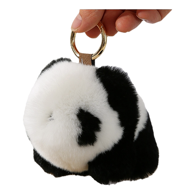 獭兔毛小熊猫汽车钥匙扣挂件挂饰