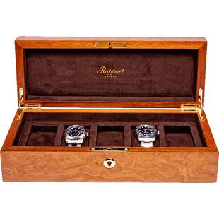 Rapport英国手表盒Heritage实木5表位高端腕表收纳展示盒进口礼物