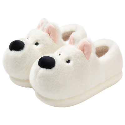 西高地毛毛绒棉拖鞋女款冬季包跟