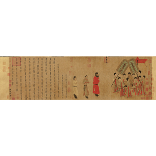 唐代 阎立本 工笔画  步辇图 电子图片 装饰画图库 国画素材