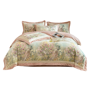 A类抗静电数码印花牛奶绒床上四件套冬季加厚双面珊瑚绒床单被套4