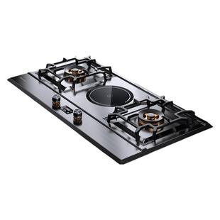 波曼登X8两气一电燃气灶电气两用三眼不锈钢电磁炉气电家用一体灶