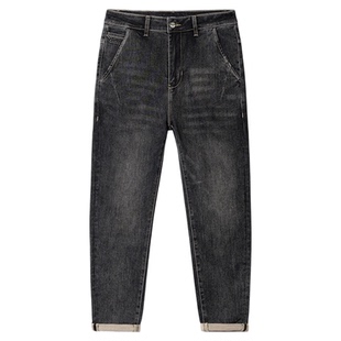 CAISEDI/凯施迪直筒牛仔裤男士复古水洗做旧长裤休闲弹力潮流裤子