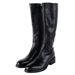 IORE理想矿石设计原创极简百搭水洗马皮侧拉链低跟骑士靴及膝长靴