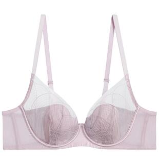 【花瓣内衣】爱慕丝路花雨女薄隐孔大胸显小/无钢圈小胸聚拢文胸