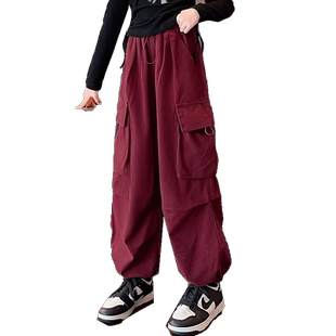 女童裤子2026新款春装儿童洋气一体绒加厚休闲裤秋冬款大童工装裤