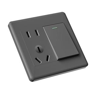 86型暗装一开多控五孔插座家用1开5孔中途中间三控三联开关面板