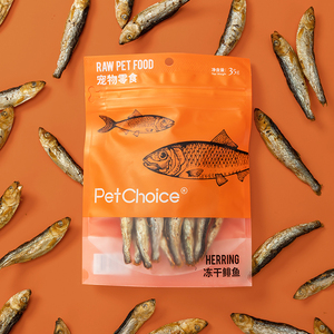 PetChoice爪子心选 冻干猫零食宠物鹌鹑鳕鱼鲱鱼鸭肉生骨肉小鱼干