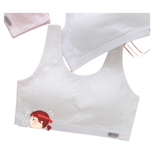 少女内衣文胸小背心初中高中学生青春发育期运动防震纯棉女生固定