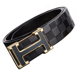 高端男士皮带真皮纯牛皮中青年平滑扣时尚商务百搭正品加长裤腰带