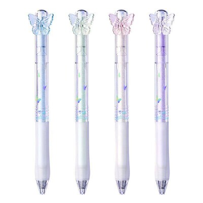 爱好蝴蝶拨动中性笔CS高颜值ins刷题黑笔考试学生0.5黑蝴蝶按动笔