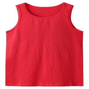 童装新款夏装男女童大童时尚白色跨栏内衣打底衫儿童的背心 纯棉