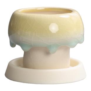 小蘑菇多肉花盆陶瓷创意开片冰裂釉粗陶糖果色简约小口径可爱清新