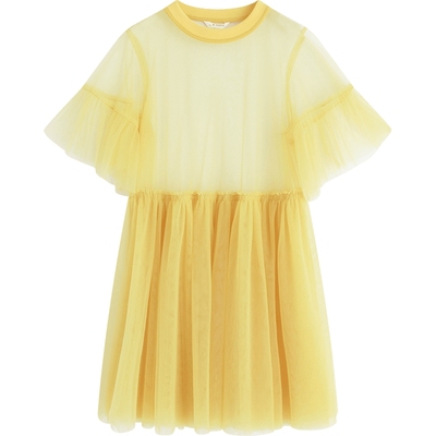 播broadcute童装连衣裙秋季新款女童休闲圆领套头门襟KGQ3L429