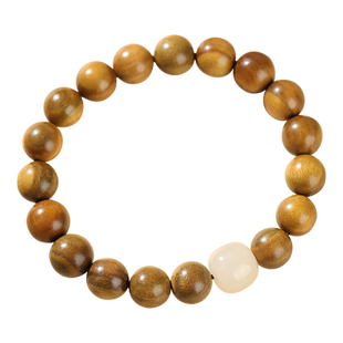 节节高升上岸和田玉竹节绿檀木手串女檀木檀香木木质小叶紫檀手链