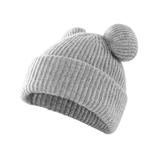 Mossun陌上耳朵帽系列【米奇精灵保暖帽】可爱纯羊绒针织帽冬帽女