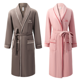 秋冬季海岛绒情侣睡袍高级感2024新款薄款加绒睡衣男女晨袍珊瑚绒