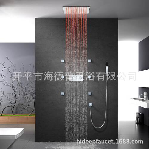 HIDEEP浴室天花板淋浴顶喷嵌入式300*300mm两功能LED顶喷HI05079A