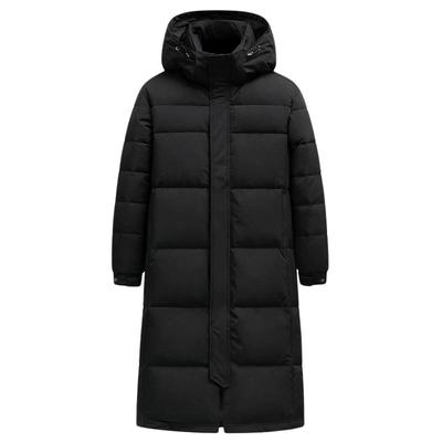 鸭鸭男士羽绒服可拆帽长款外套