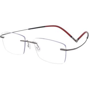 超轻3克纯钛无框近视眼镜男斯文眼镜架可配有度数散光变色眼镜框