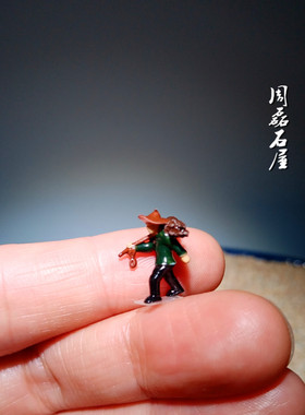 树脂复古人物工艺品摆件樵夫奇石盆景假山沙盘枯山水微景造景装饰