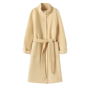 双面羊绒大衣女中长款2025秋冬新款高级感气质立领保暖羊毛呢外套