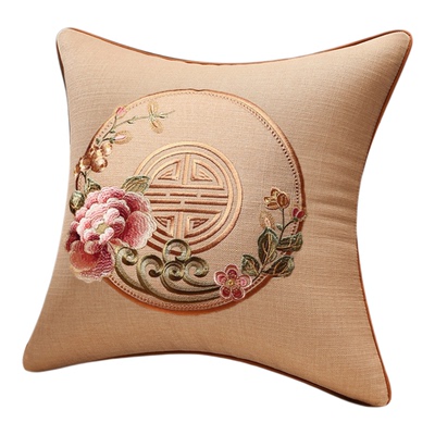 新中式抱枕腰枕靠枕客厅沙发抱枕套大卧室床头腰垫软包靠垫套国风